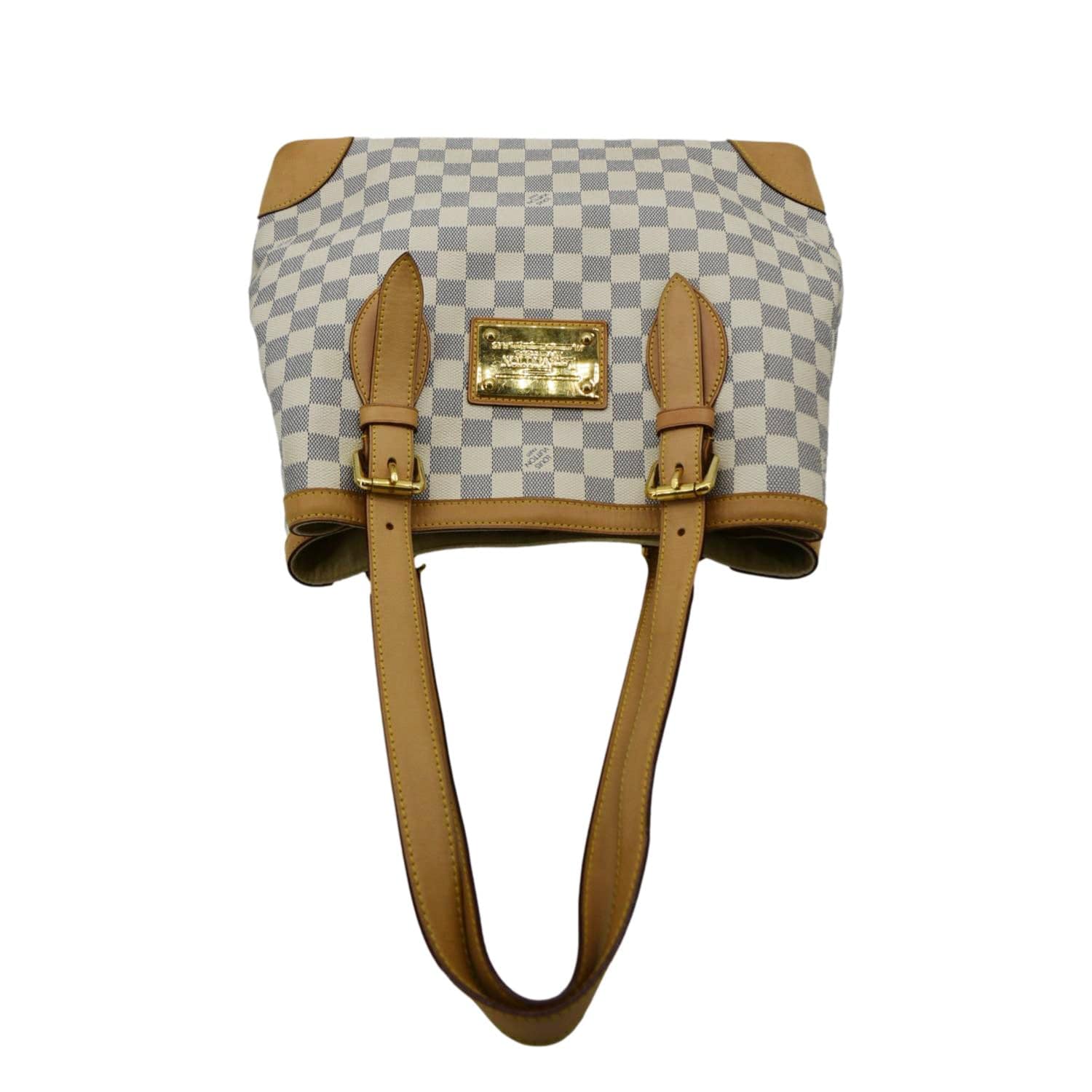 LOUIS VUITTON Hampstead MM Damier Azur Shoulder Bag White