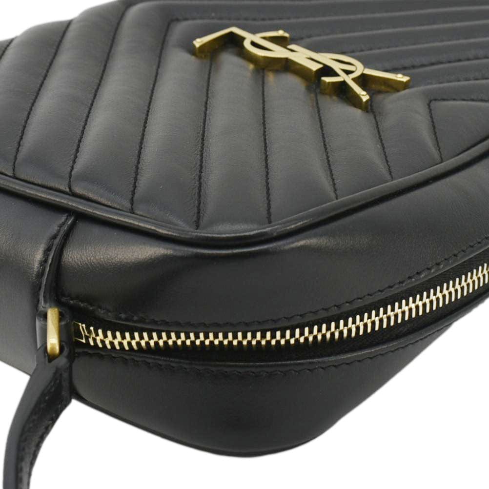 SAINT LAURENT Lou Medium Quilted Leather Camera Crossbody Bag Black