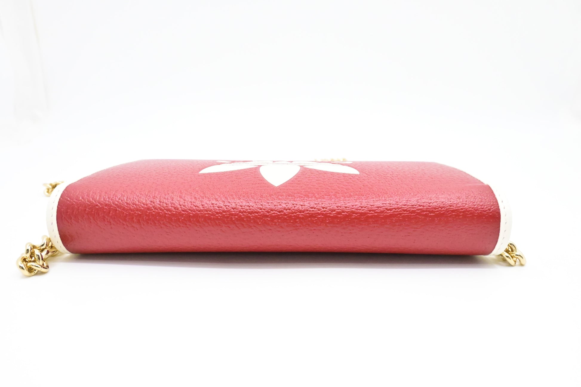 Gucci x Adidas Long Wallet on Chain in Red and White Leather