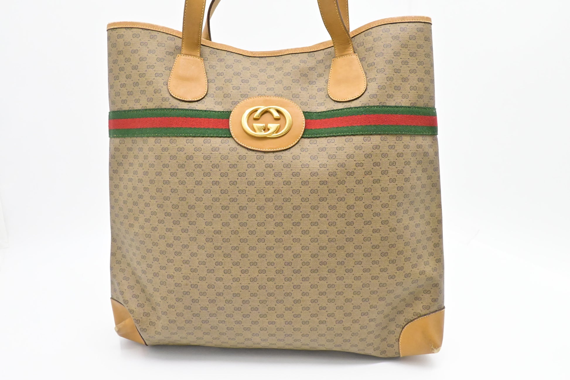 Gucci Sherry Line Tote in Brown Micro GG Supreme Canvas