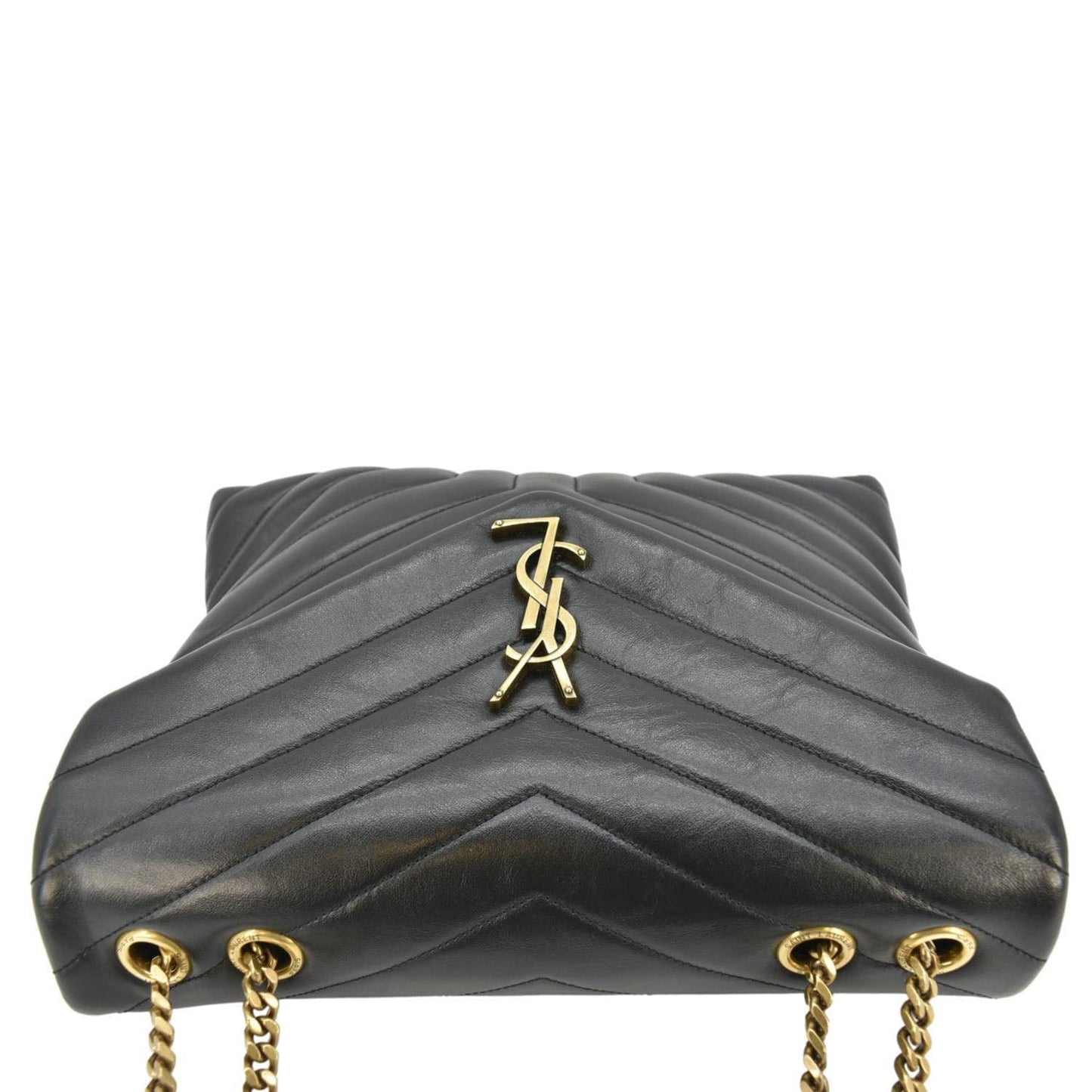 SAINT LAURENT Loulou Medium Quilted Leather Crossbody Bag Black