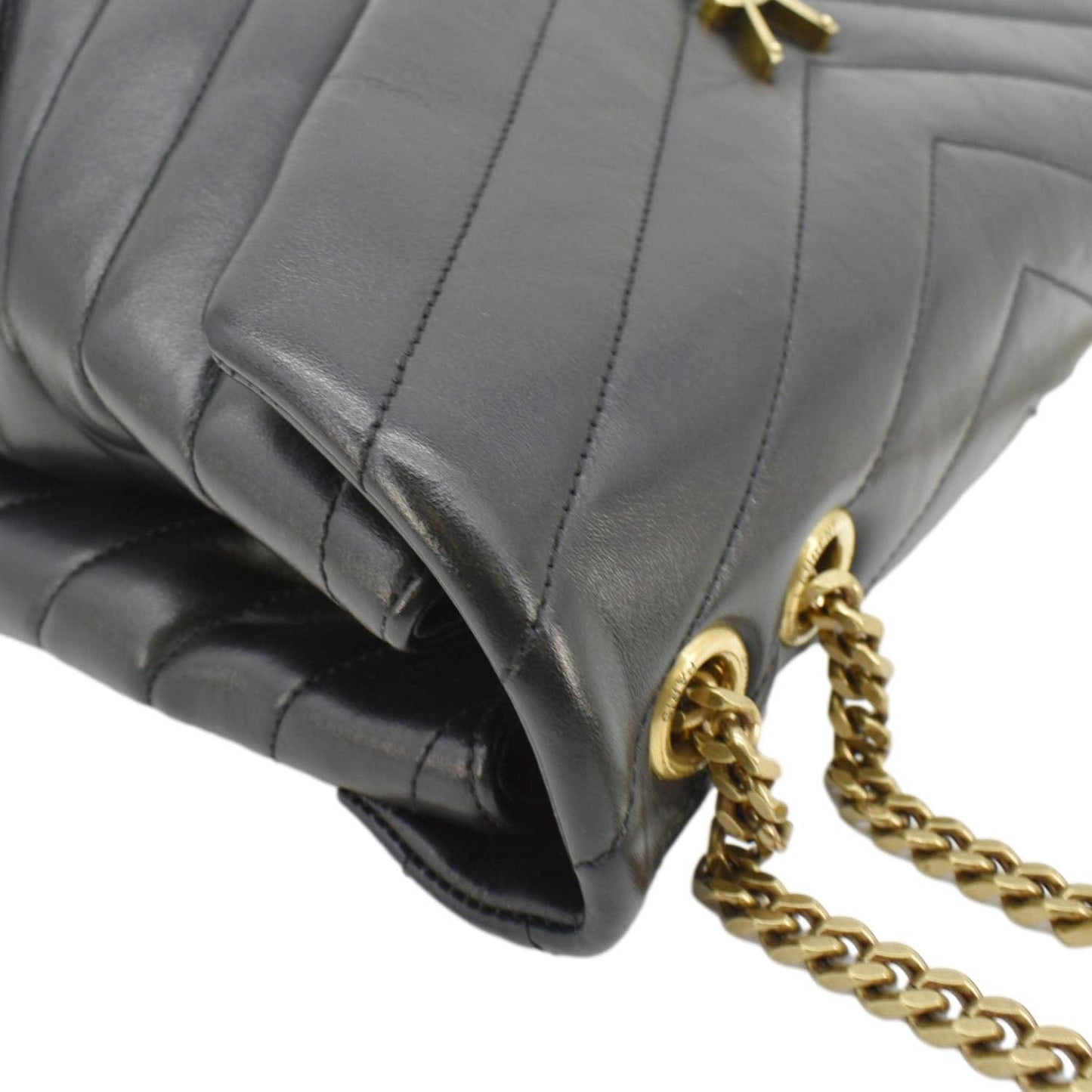 SAINT LAURENT Loulou Medium Quilted Leather Crossbody Bag Black