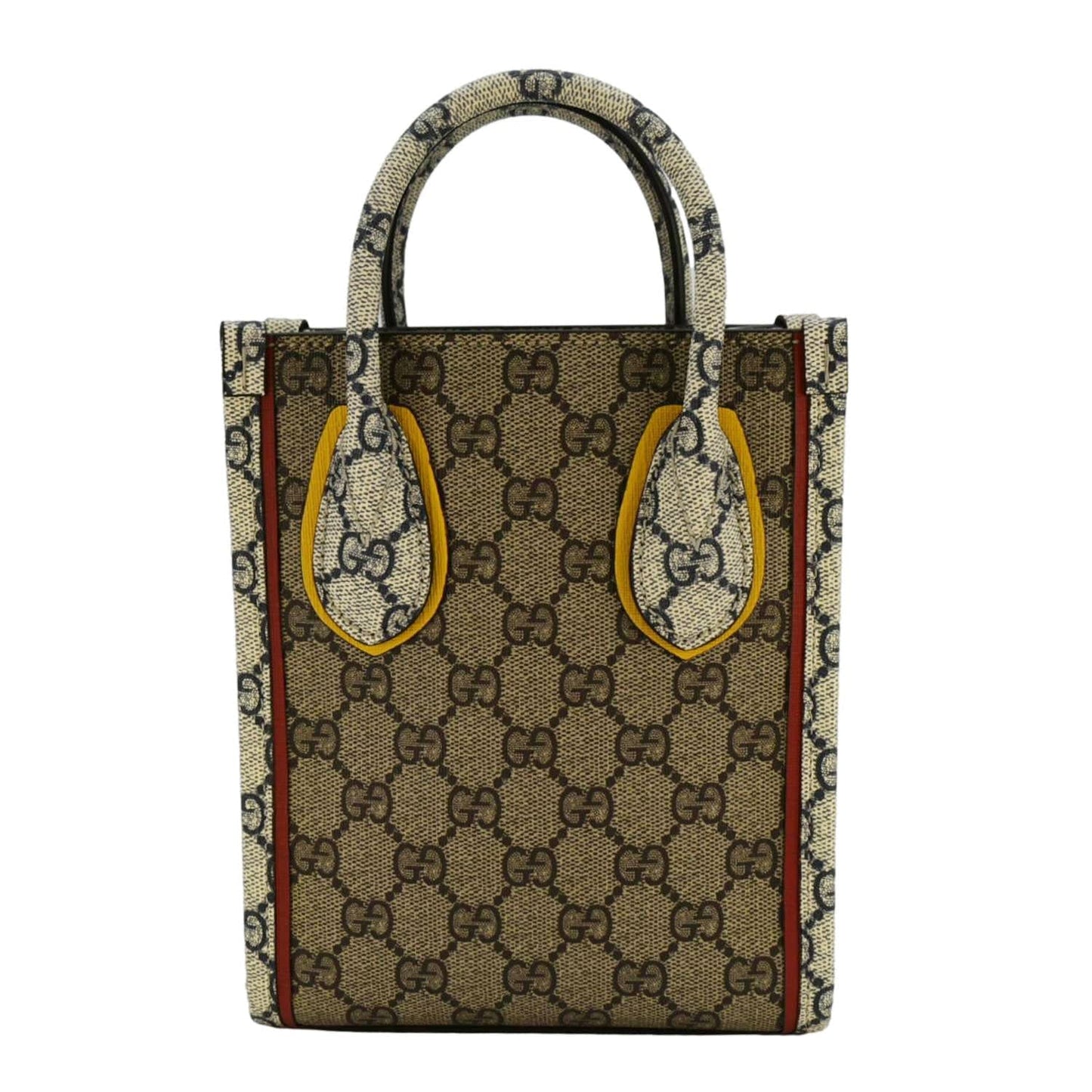 GUCCI Exquisite Mini GG Supreme Canvas Vertical Tote Shoulder Bag Beige