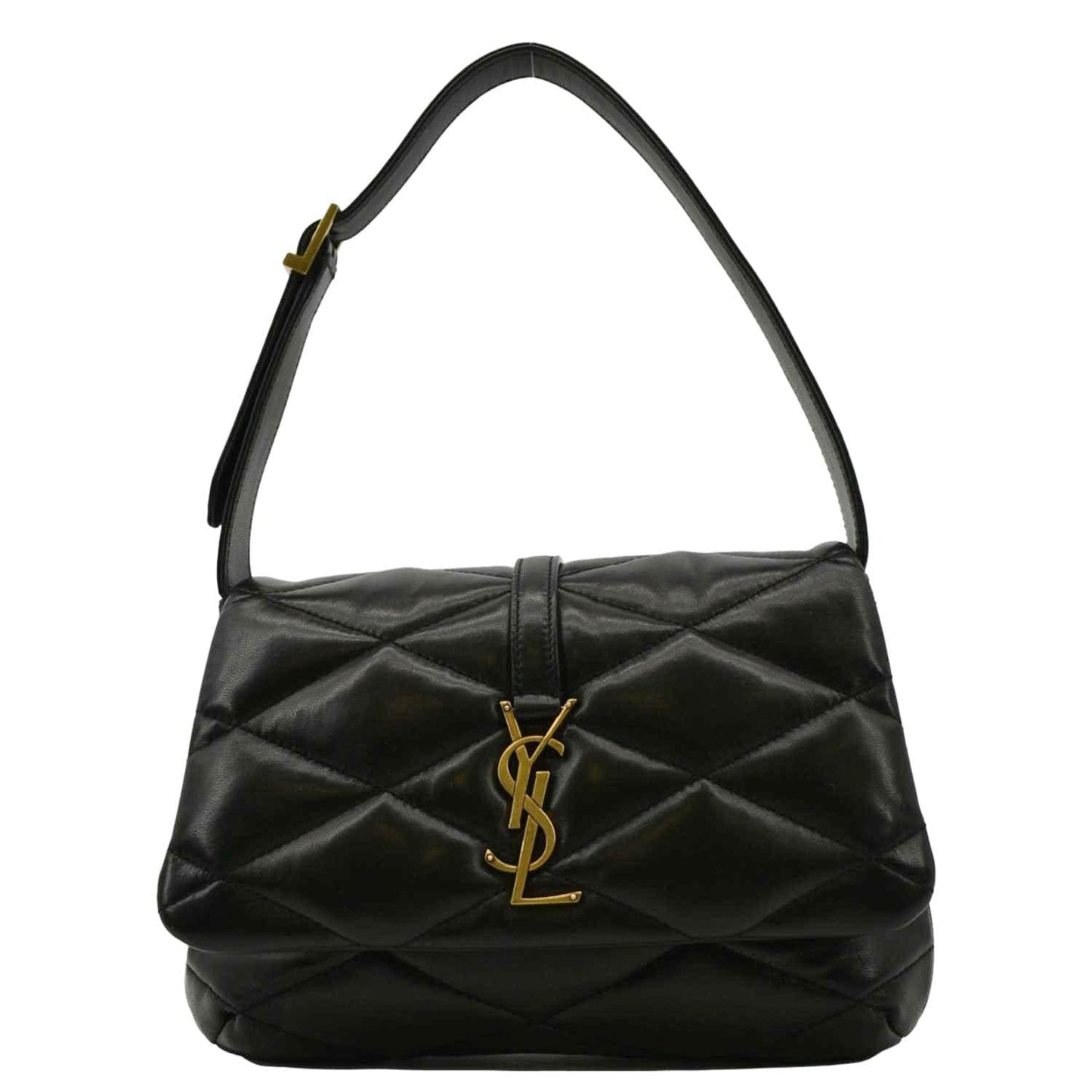 SAINT LAURENT LE 57 Quilted Leather Hobo Bag Black