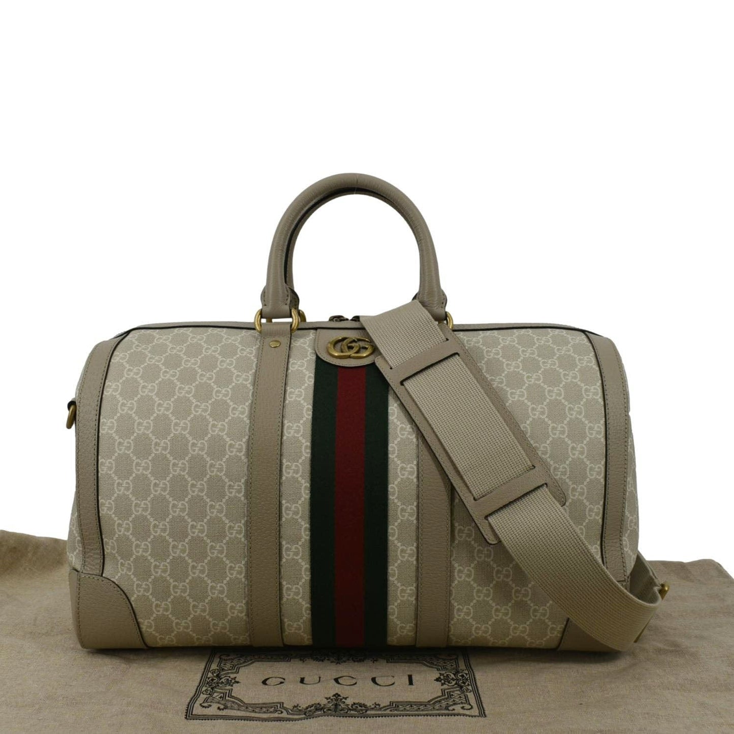 GUCCI Ophidia GG Supreme Canvas Duffle Bag Beige 681295