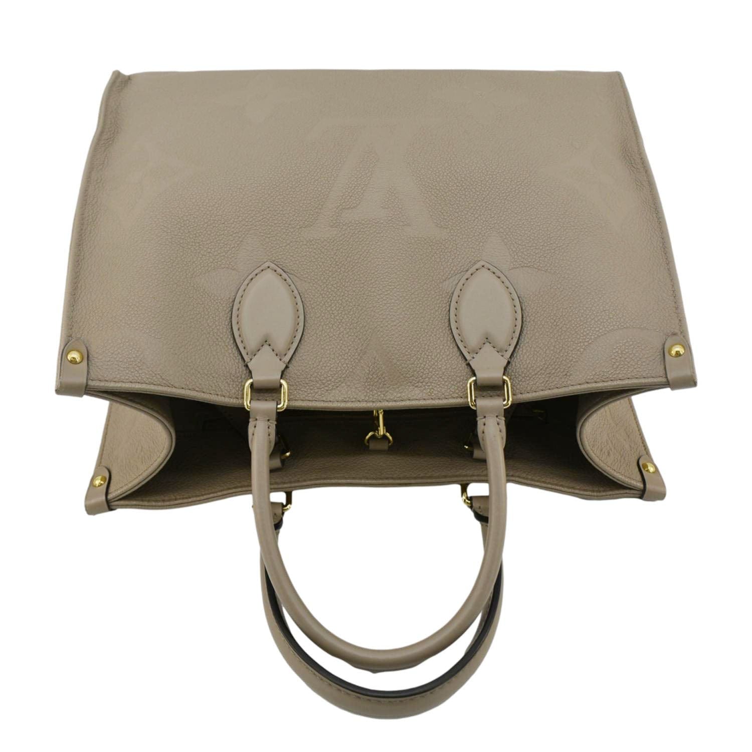 LOUIS VUITTON Onthego MM Monogram Empreinte Shoulder Bag Tourterelle