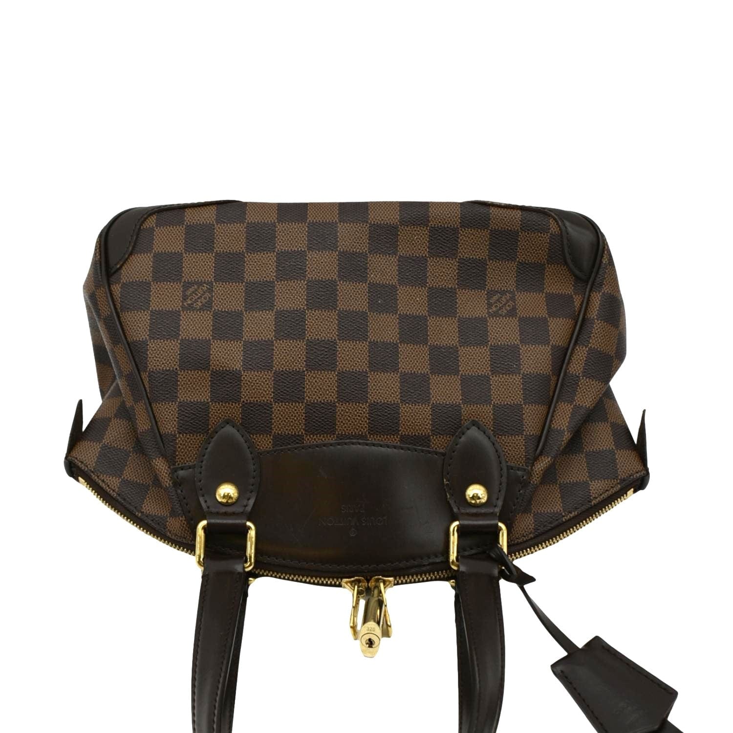 LOUIS VUITTON Verona PM Damier Ebene Satchel Bag Brown