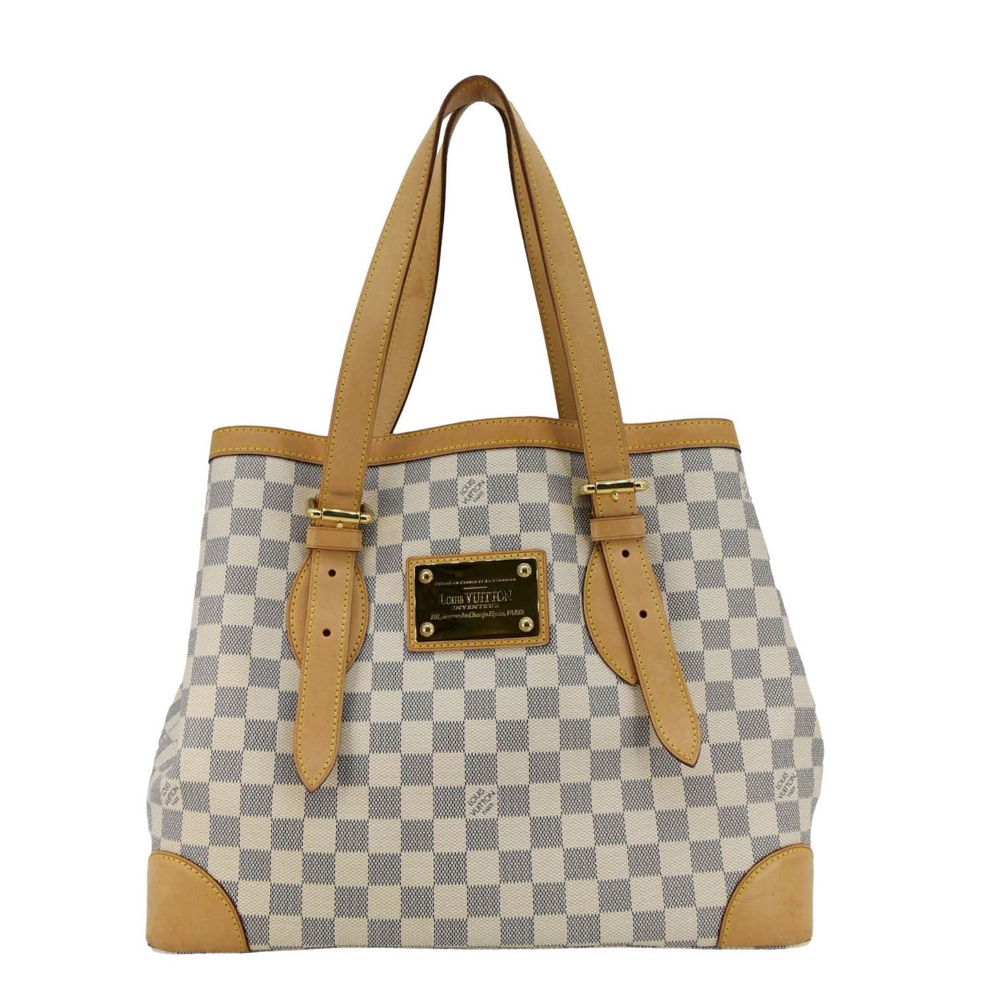 LOUIS VUITTON Hampstead MM Damier Azur Shoulder Bag White