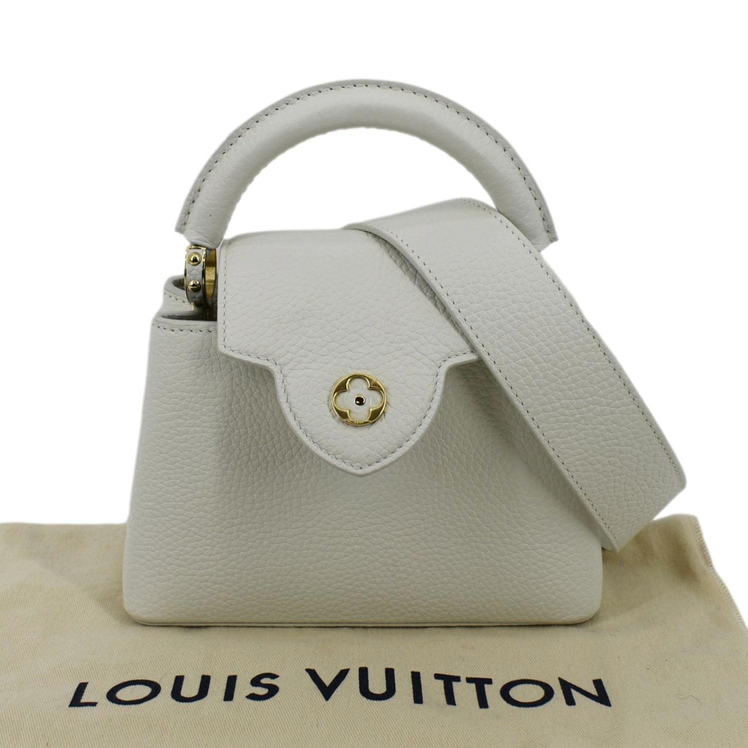 LOUIS VUITTON Capucine Mini Taurillon Leather Crossbody Bag Snow