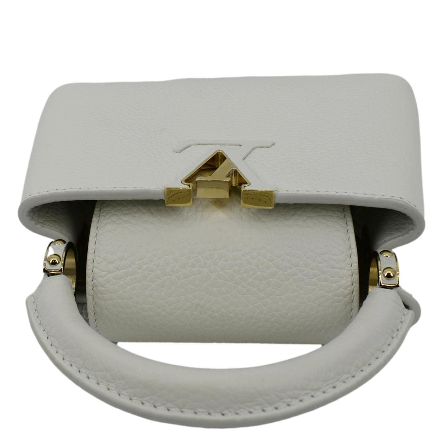 LOUIS VUITTON Capucine Mini Taurillon Leather Crossbody Bag Snow