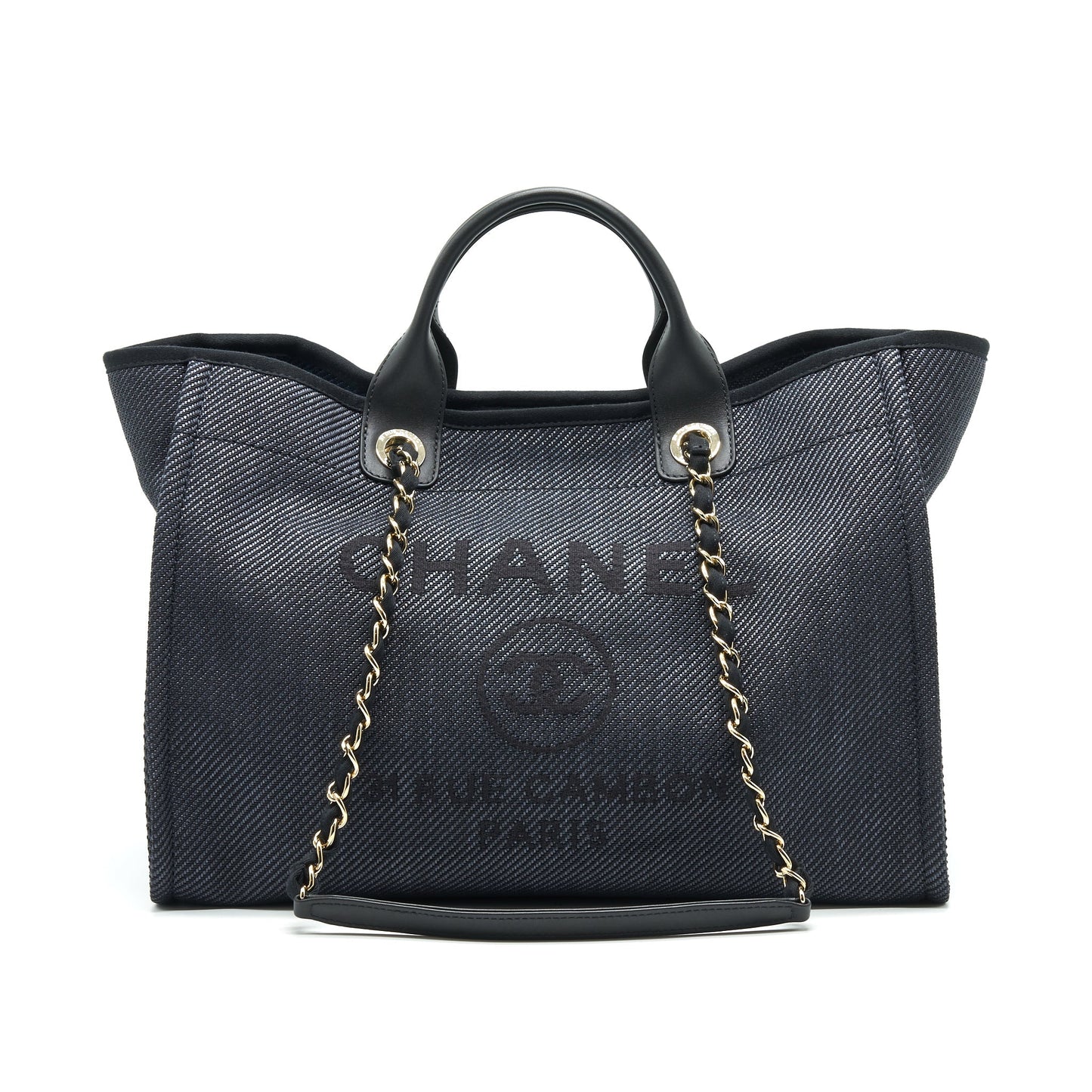 CHANEL MEDIUM DEAUVILLE TOTE IN BLACK