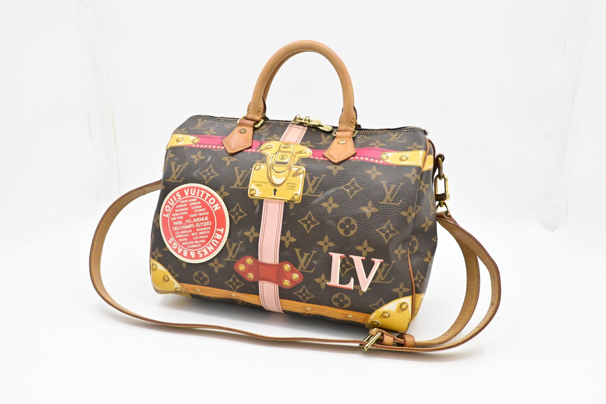 Louis Vuitton Speedy 30 Bandouliere in Summer Trunks Monogram