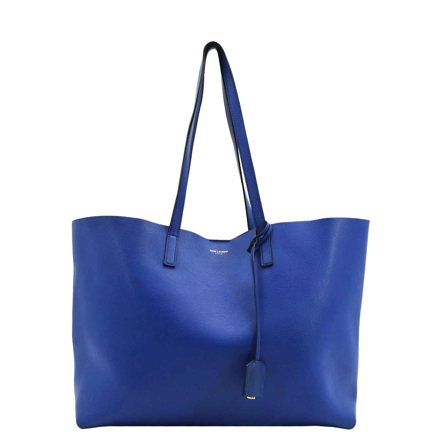 SAINT LAURENT Shopping Leather Tote Bag Blue