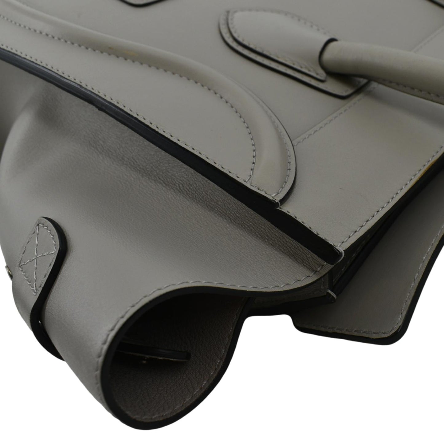 CELINE Luggage Smooth Leather Tote Bag Gray