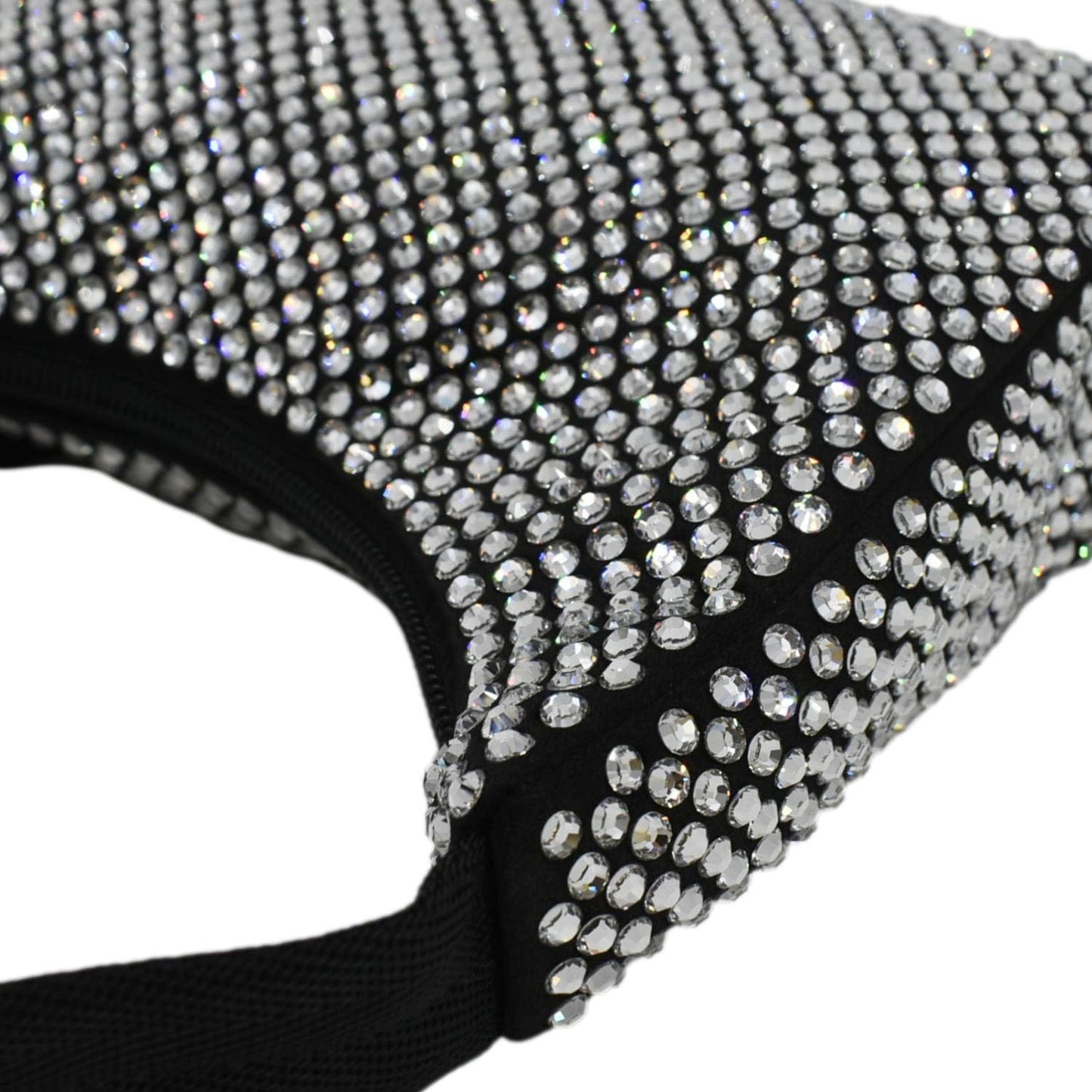 PRADA Mini Re-Edition 2000 Crystal Embellished Satin Tote Bag Black