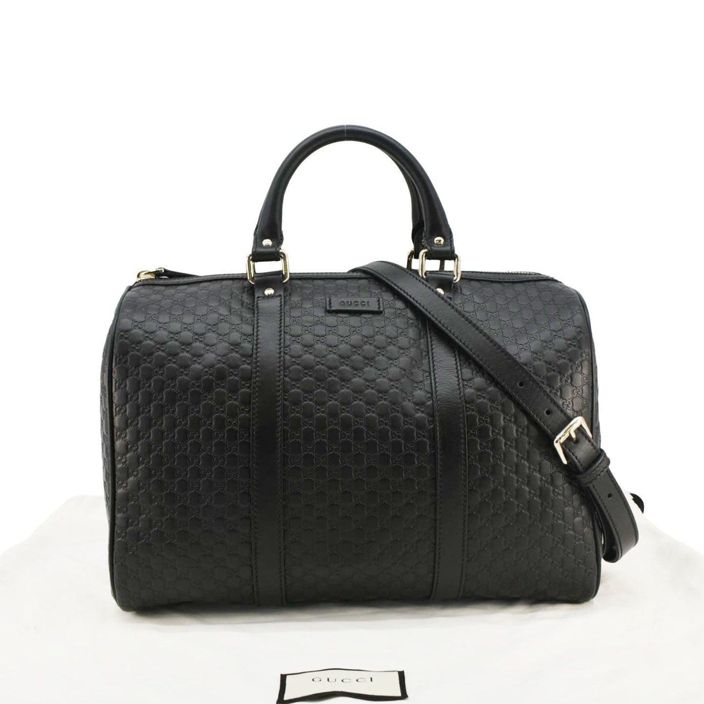 GUCCI GG Microguccissima Boston Travel Bag Black 449646