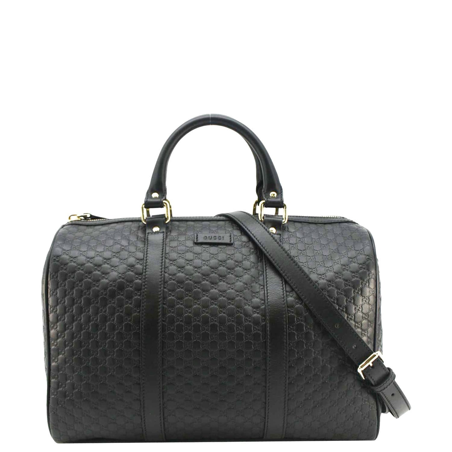 GUCCI GG Microguccissima Boston Travel Bag Black 449646