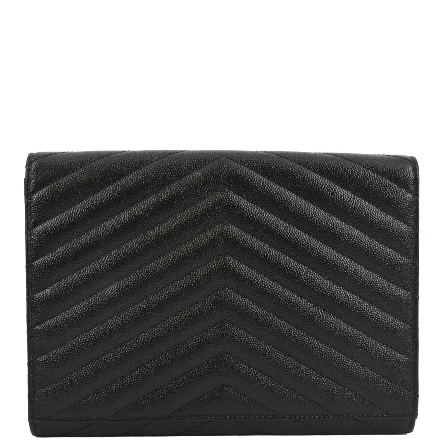 SAINT LAURENT Clutch Medium Matelasse Leather Pouch Black