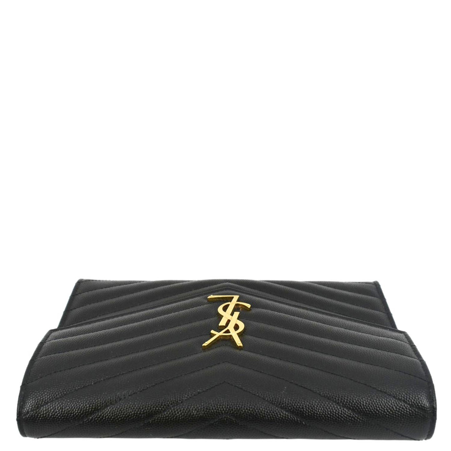 SAINT LAURENT Clutch Medium Matelasse Leather Pouch Black