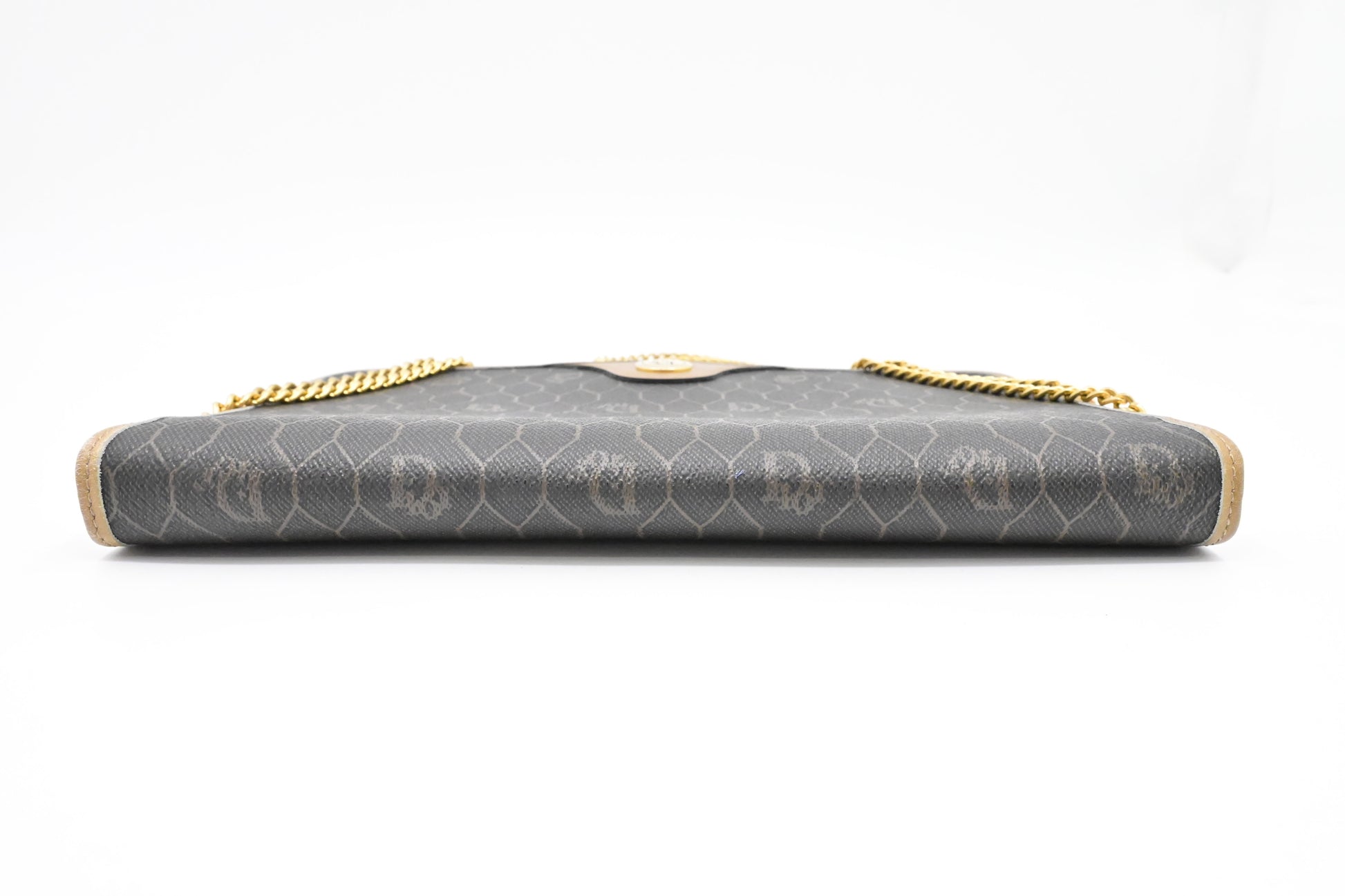Dior Chain Shoulder Bag in Black Honeycomb Canvas