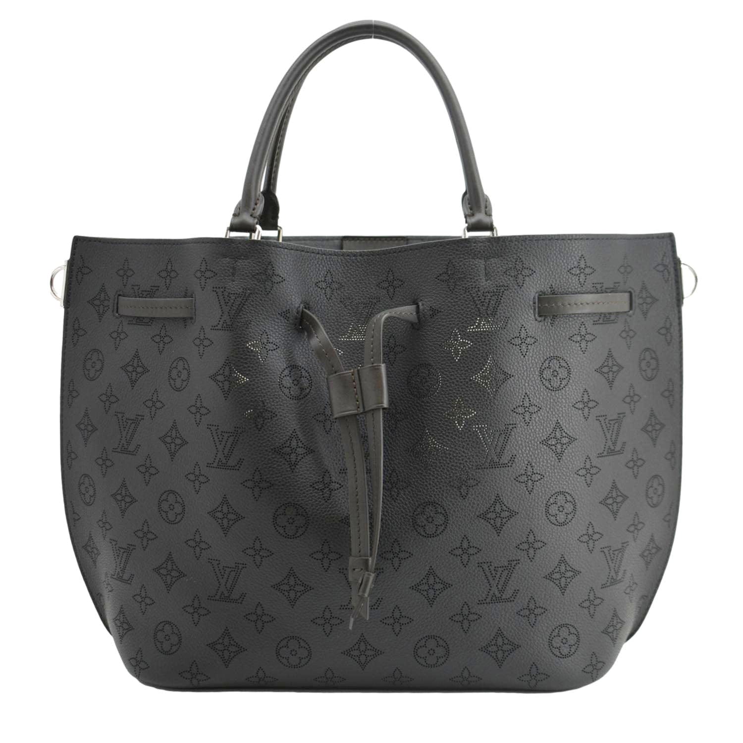 LOUIS VUITTON Girolata Monogram Mahina Leather Shoulder Bag Black