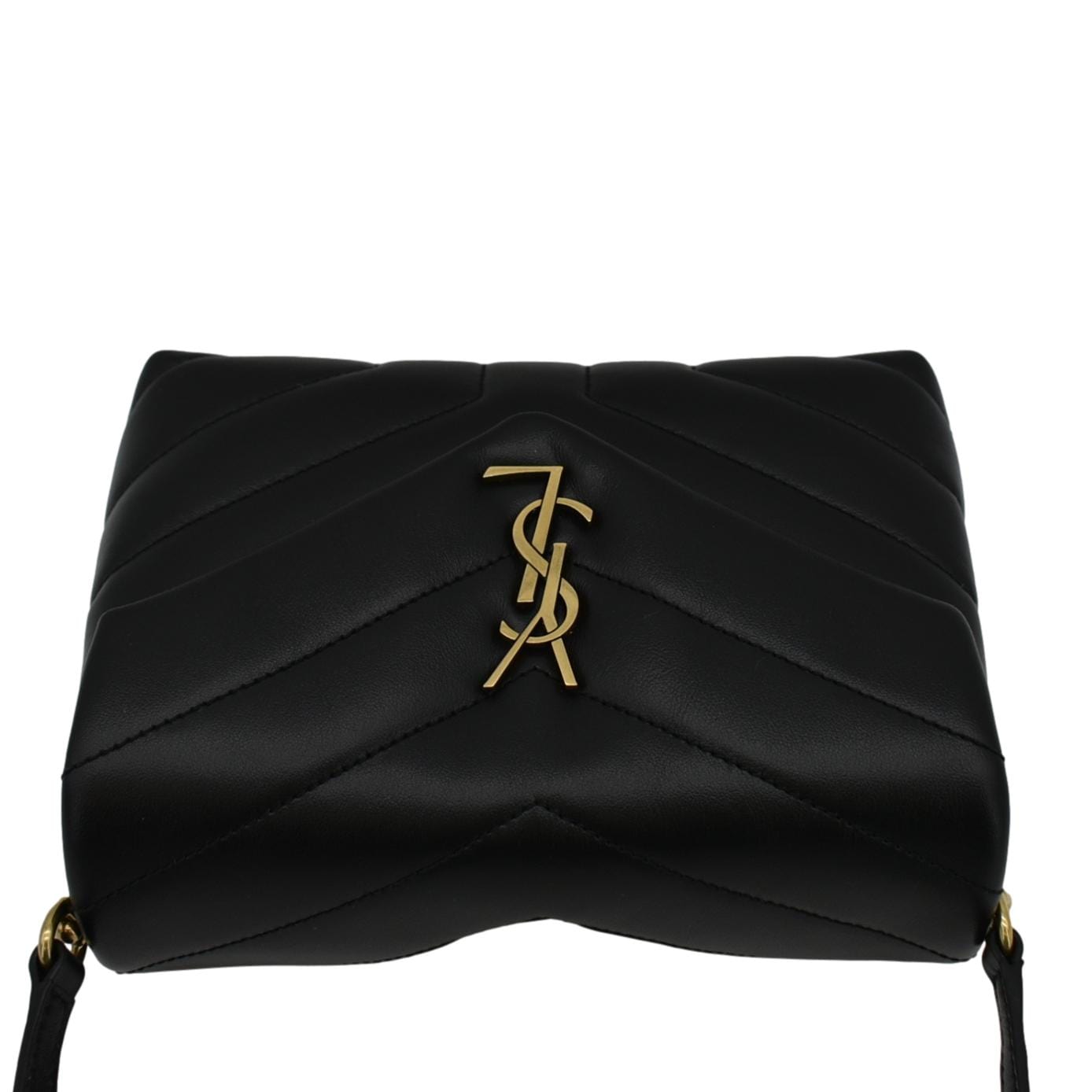 SAINT LAURENT Loulou Toy Quilted Leather Crossbody Bag Black