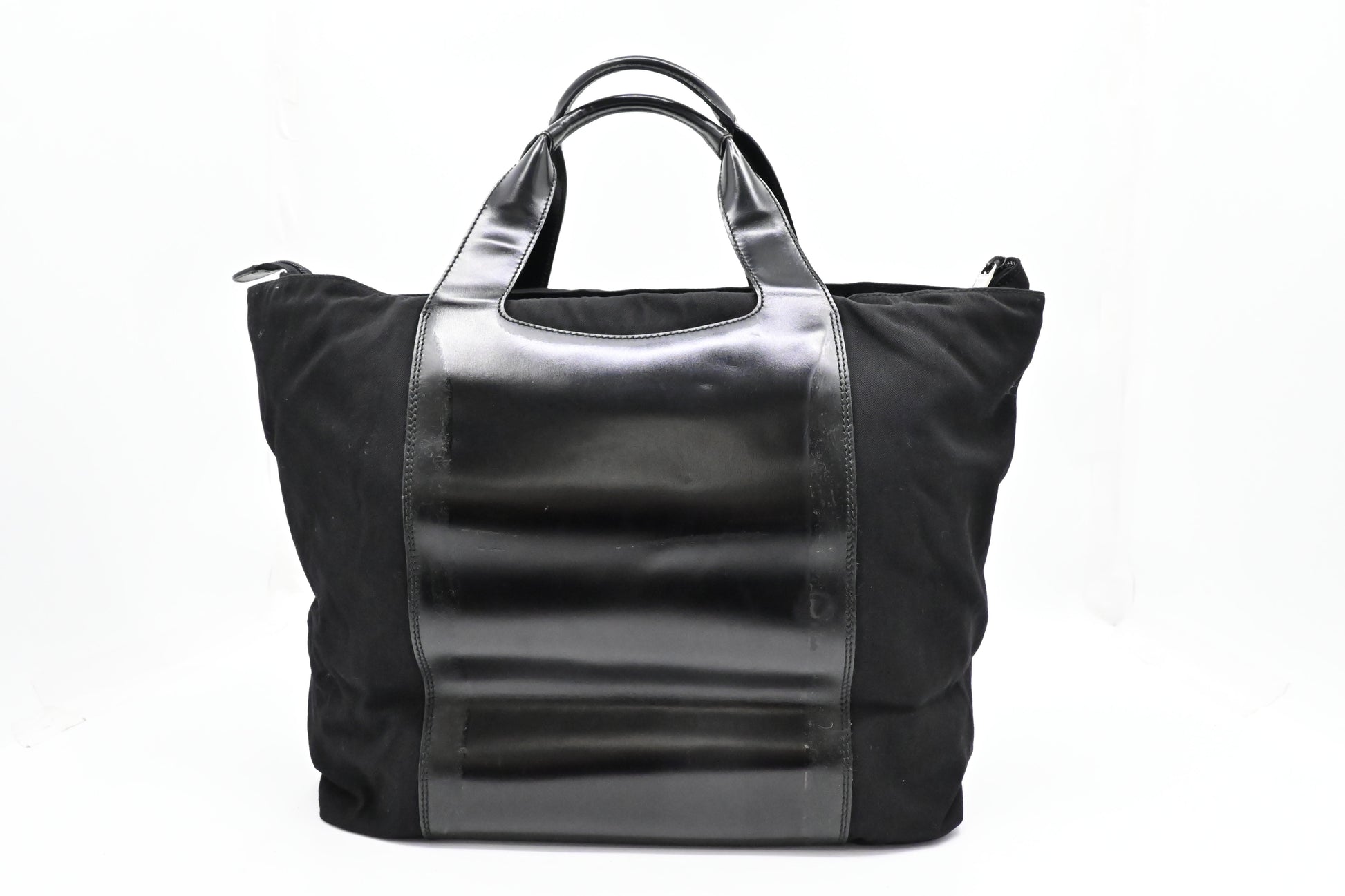 Gucci Tote Bag in Black Canvas & Leather