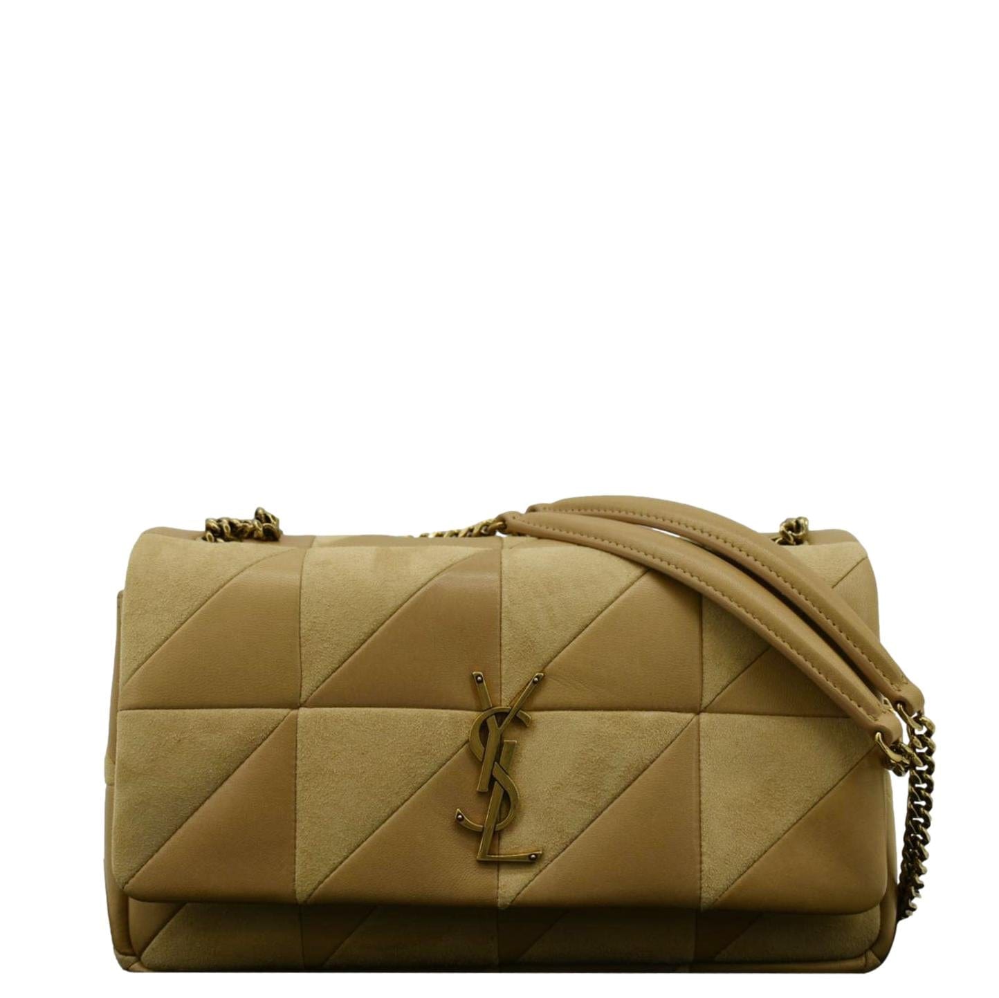 SAINT LAURENT Jamie Suede Leather Shoulder Bag Cream