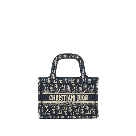Dior mini book Tote Purse in blue Oblique
