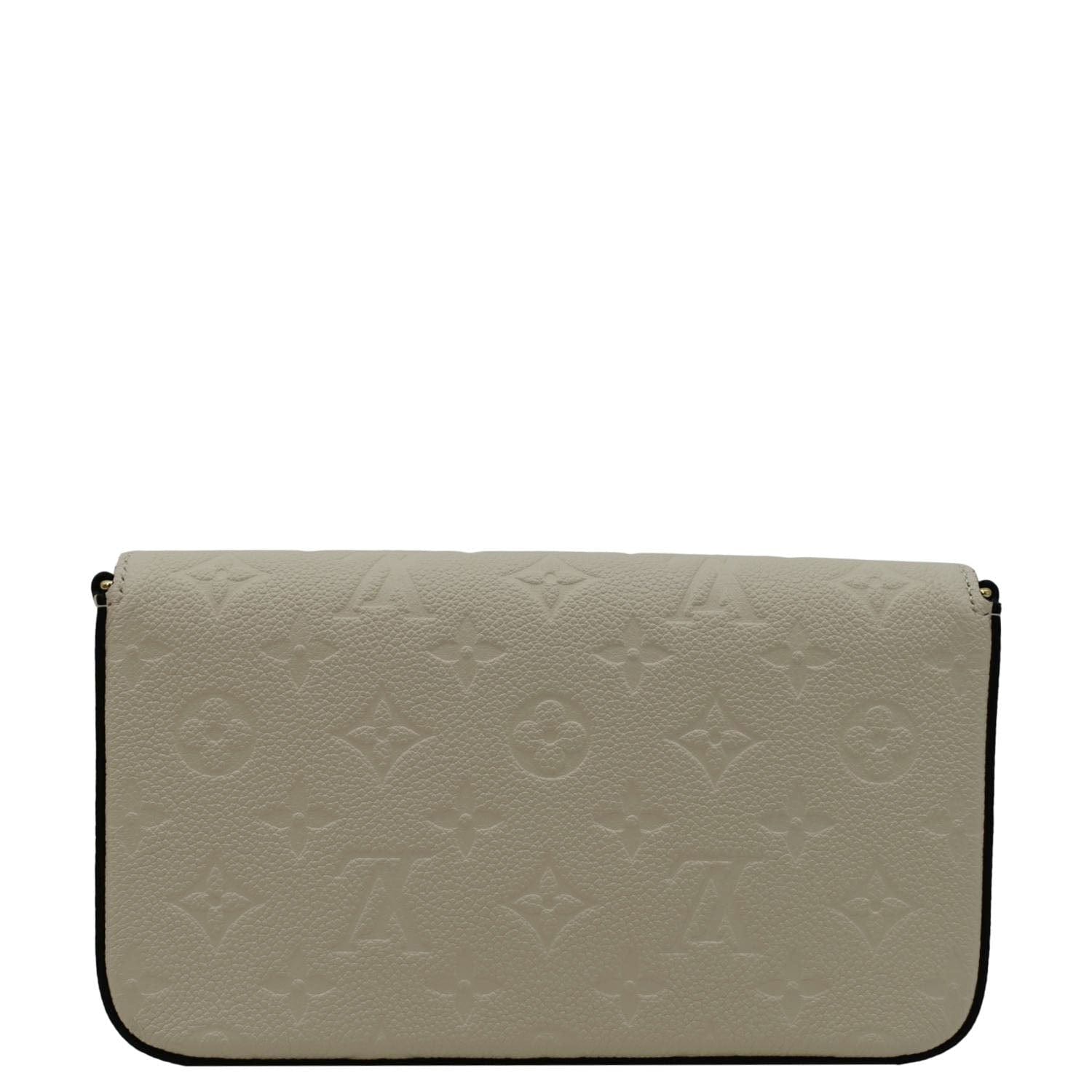 LOUIS VUITTON Felicie Monogram Empreinte Leather Pochette Crossbody Bag Cream