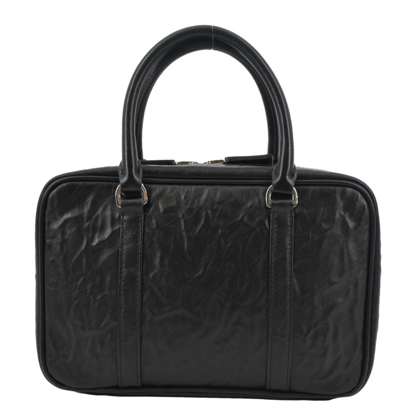 PRADA Re-edition 2001 Medium Antique Nappa Leather Shoulder Bag Black