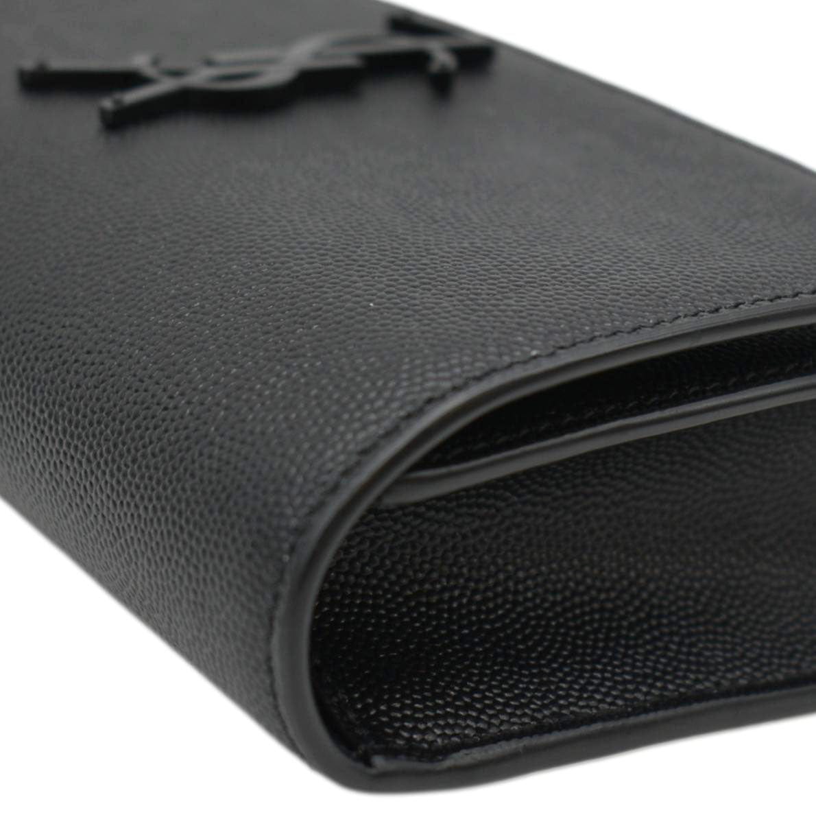 SAINT LAURENT Kate Monogram Grain De Poudre Belt Bag Black