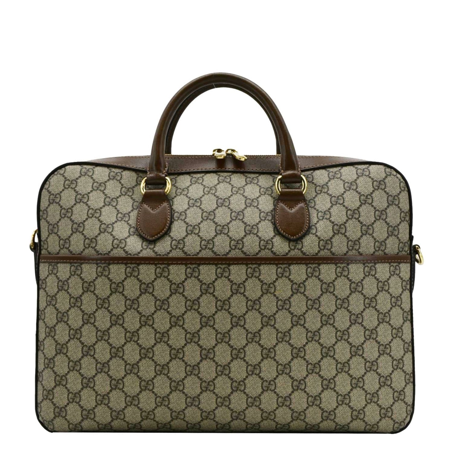 GUCCI Interlocking GG Supreme Canvas Briefcase Shoulder Bag Brown 674140