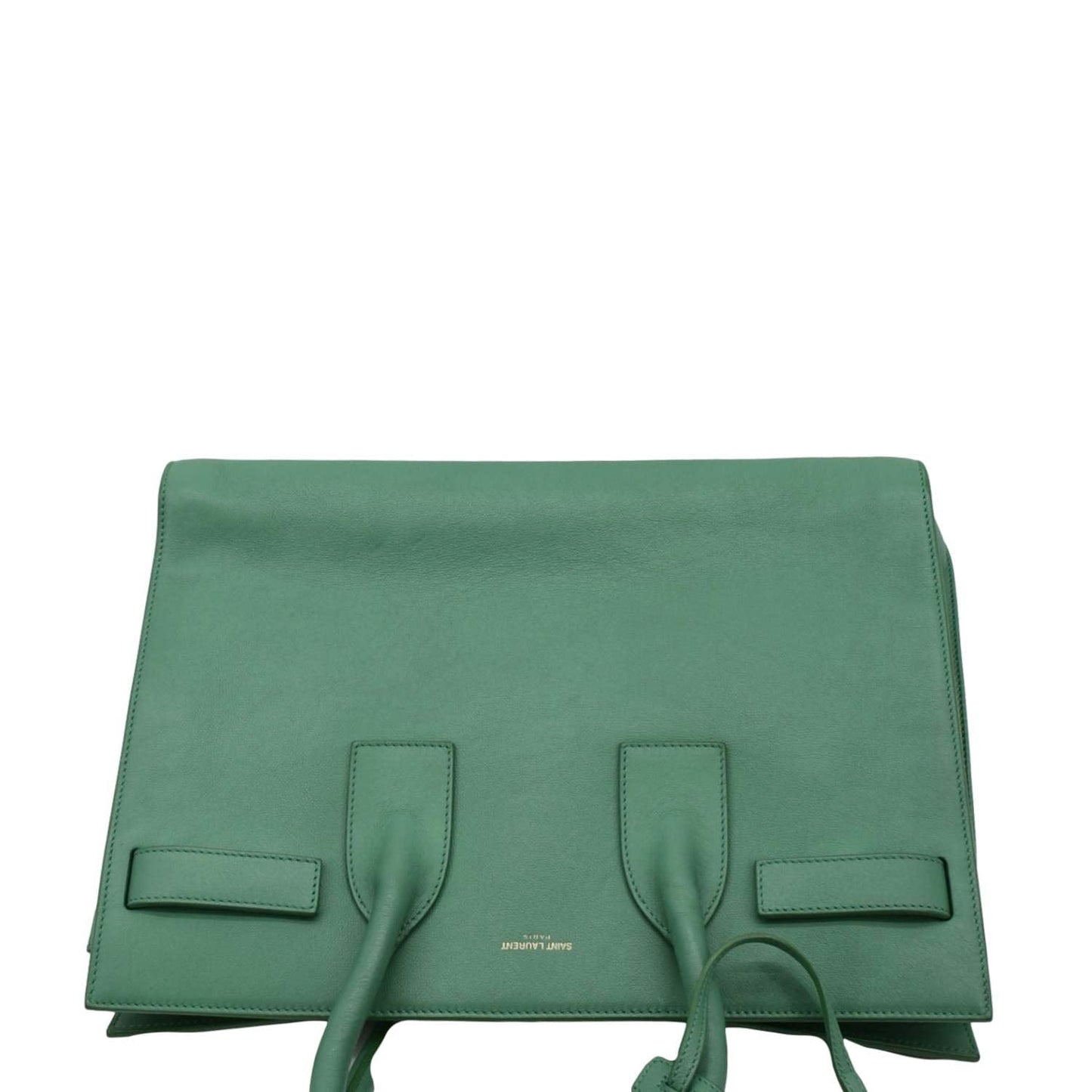 SAINT LAURENT Sac de Jour Leather Satchel Shoulder Bag Green