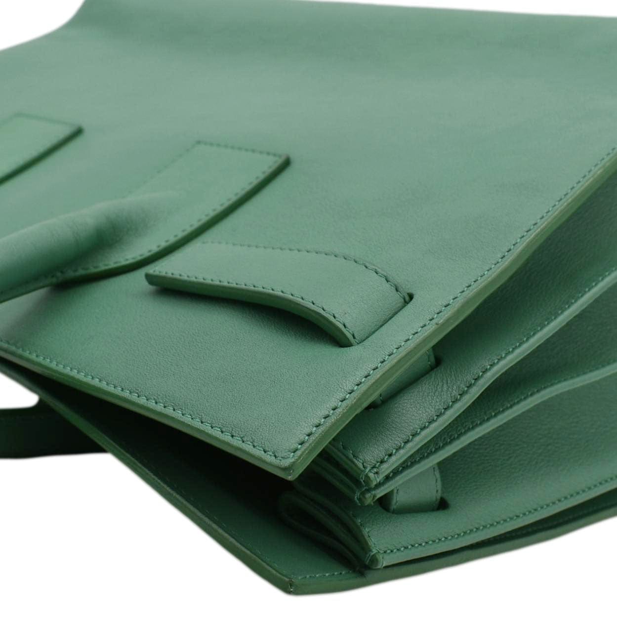SAINT LAURENT Sac de Jour Leather Satchel Shoulder Bag Green