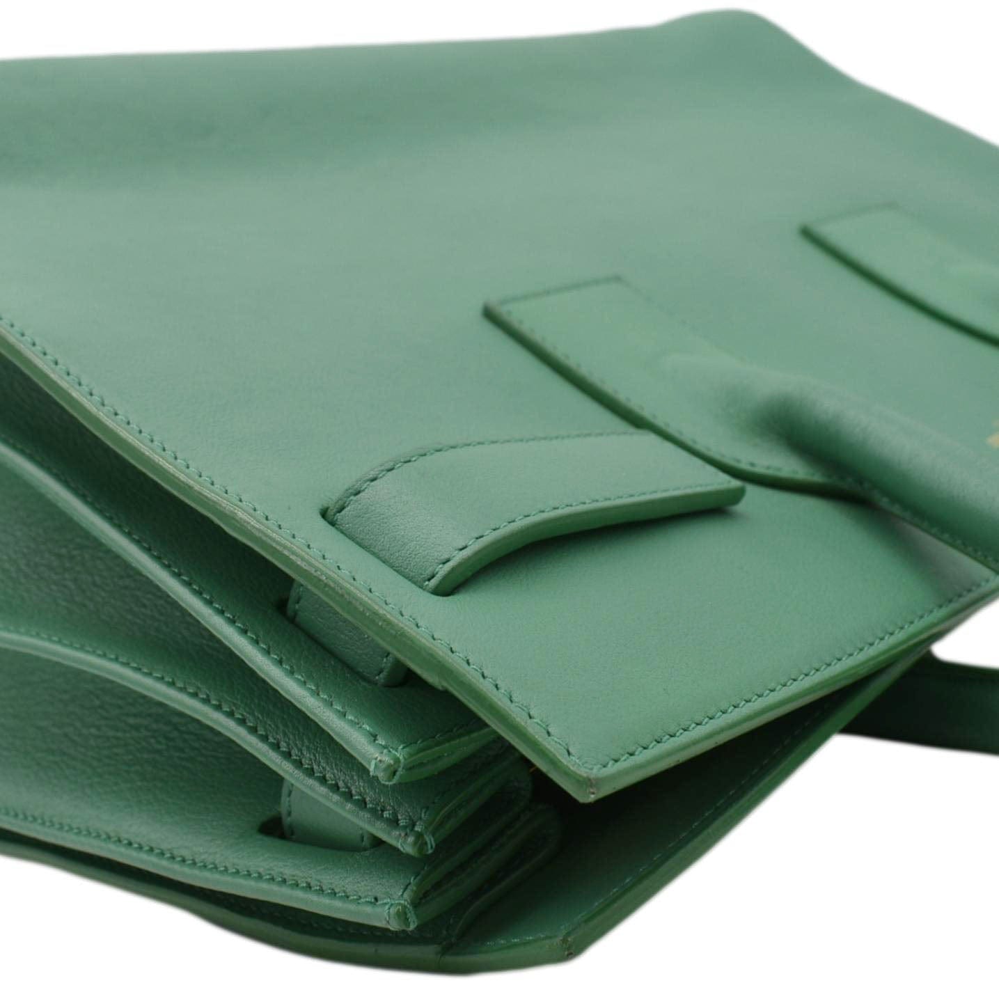 SAINT LAURENT Sac de Jour Leather Satchel Shoulder Bag Green