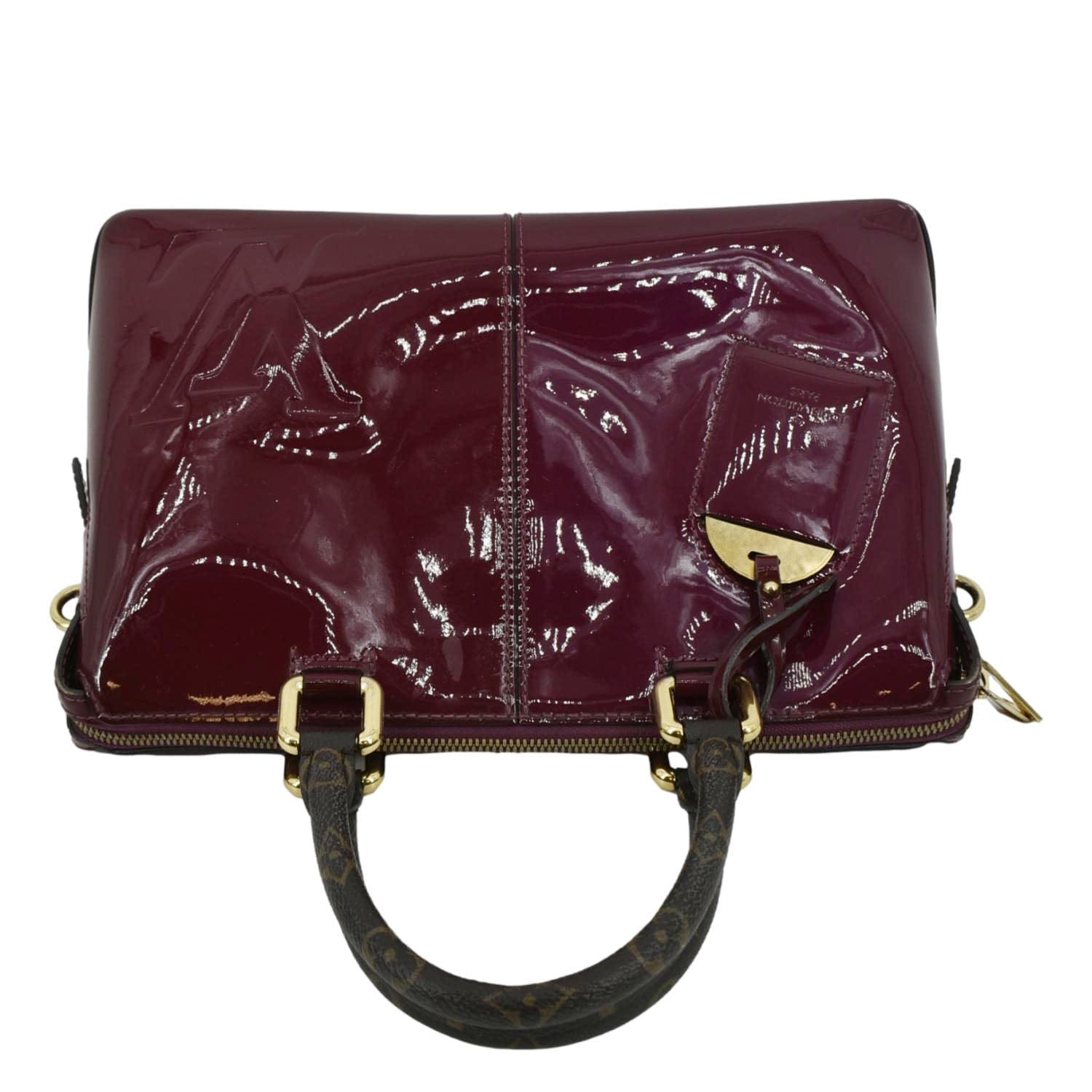 LOUIS VUITTON Miroir Patent Leather Tote Shoulder Bag Burgundy
