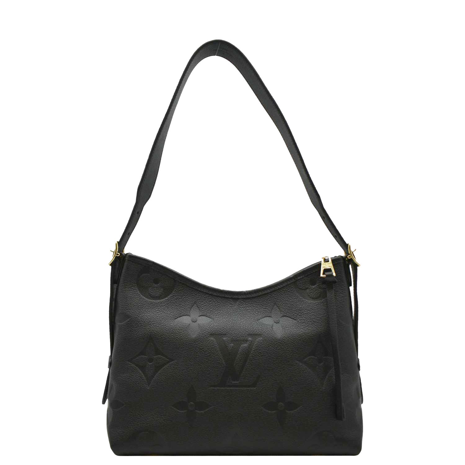 LOUIS VUITTON Carryall PM Monogram Empreinte Leather Shoulder Bag Black