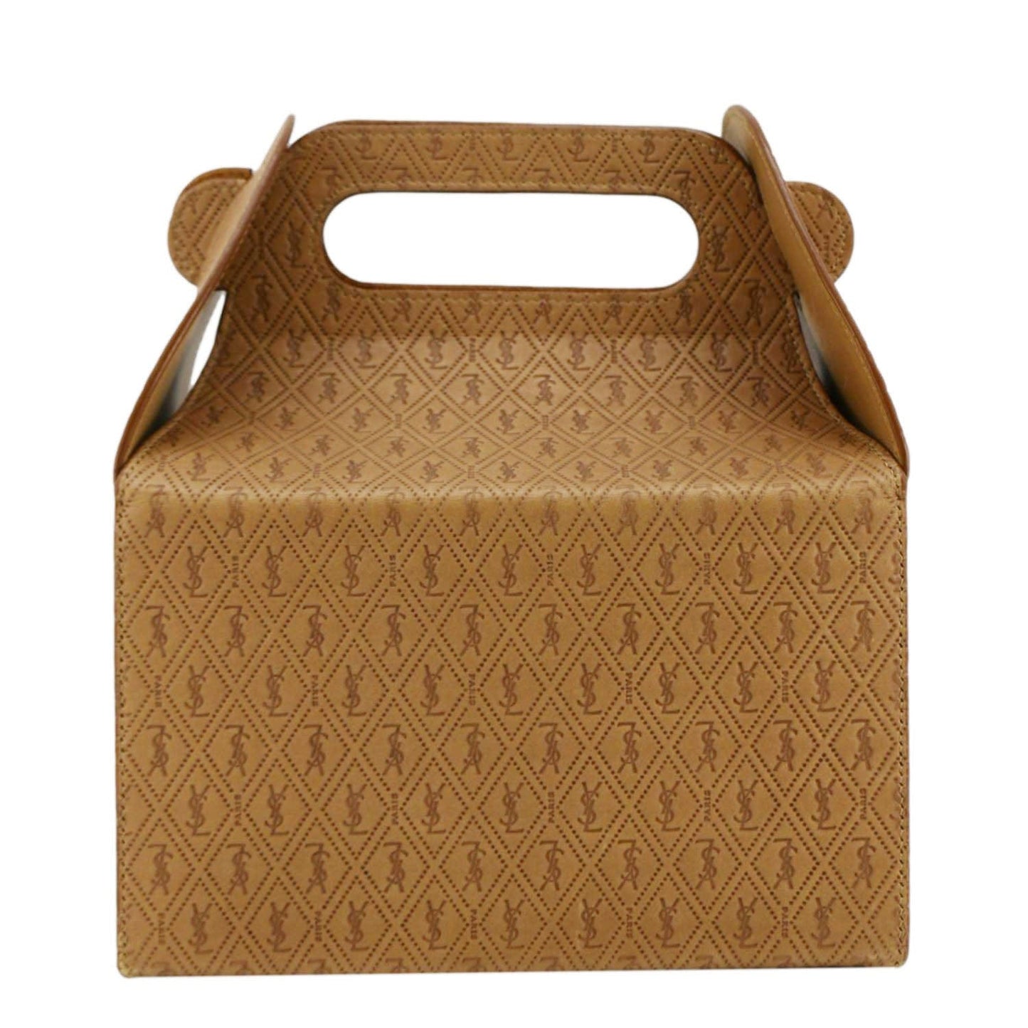 SAINT LAURENT Takeaway Box Vegetable-Tanned Leather Satchel Bag Brown