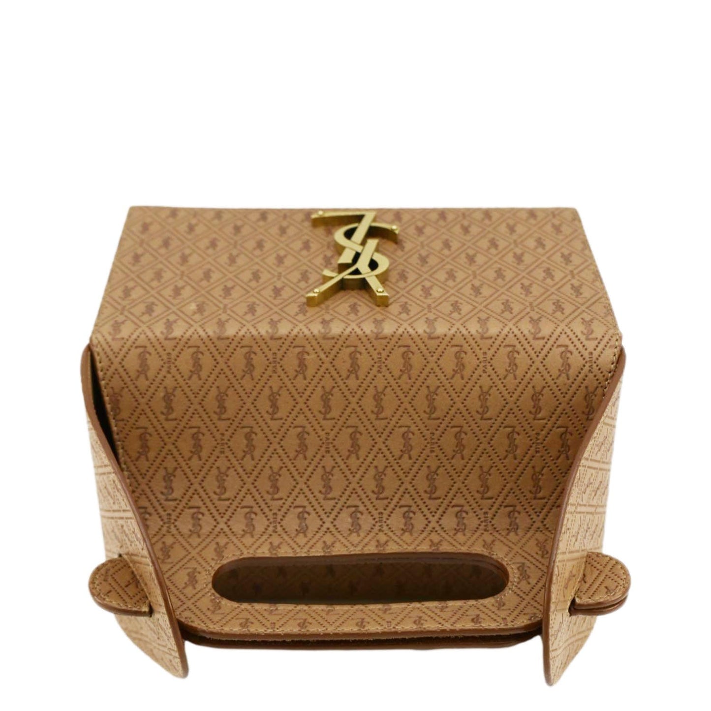 SAINT LAURENT Takeaway Box Vegetable-Tanned Leather Satchel Bag Brown