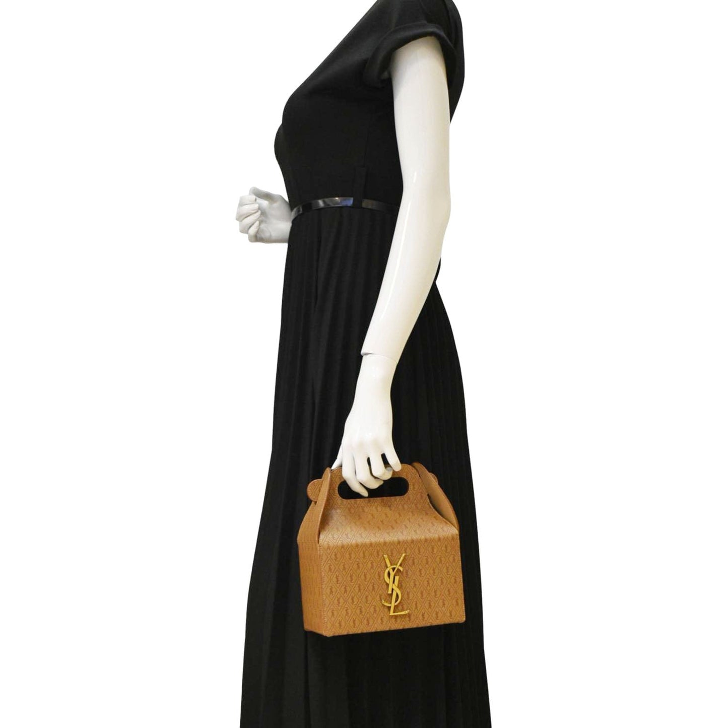 SAINT LAURENT Takeaway Box Vegetable-Tanned Leather Satchel Bag Brown