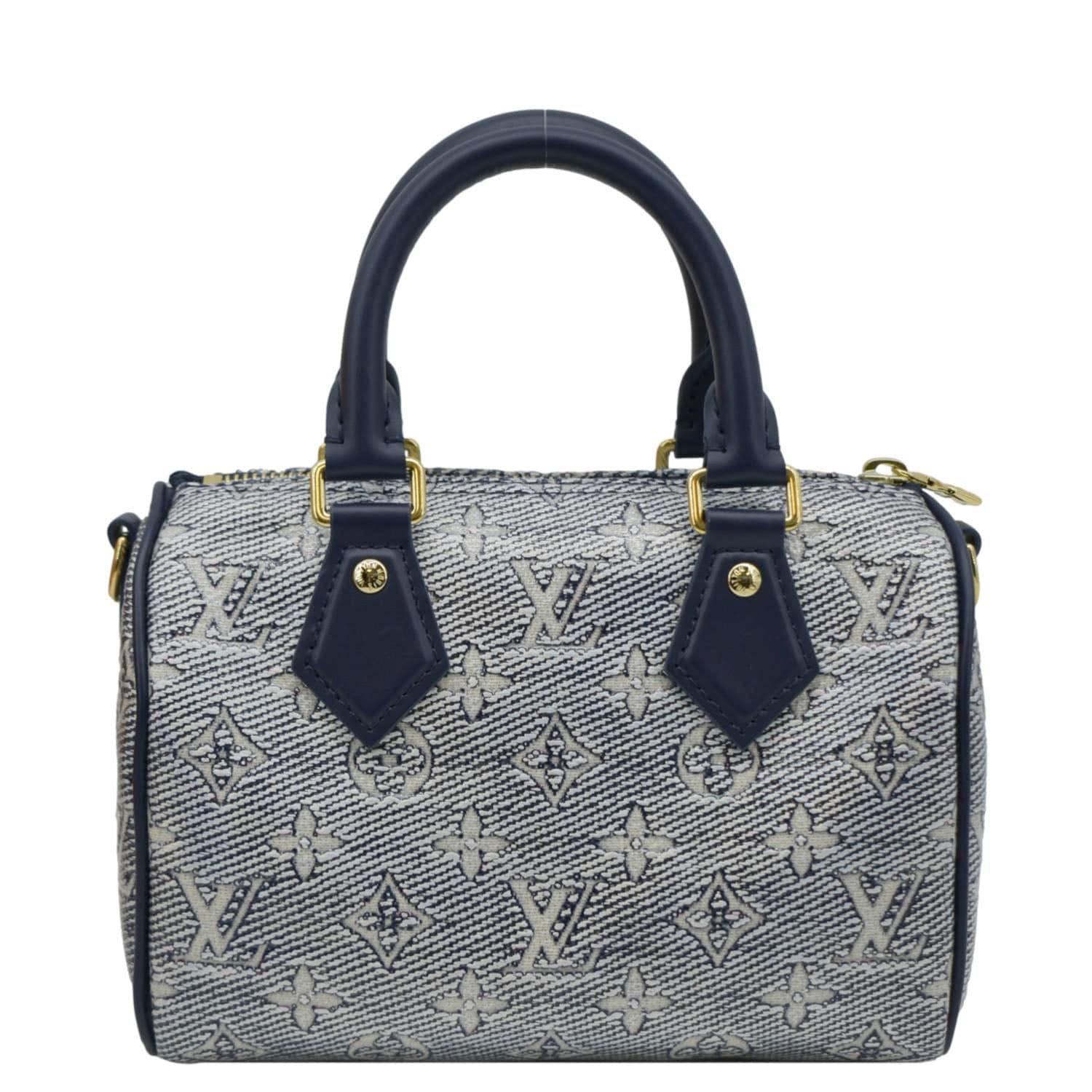 LOUIS VUITTON Monoglam Bandouliere 20 Jacquard Canvas Shoulder Bag Navy