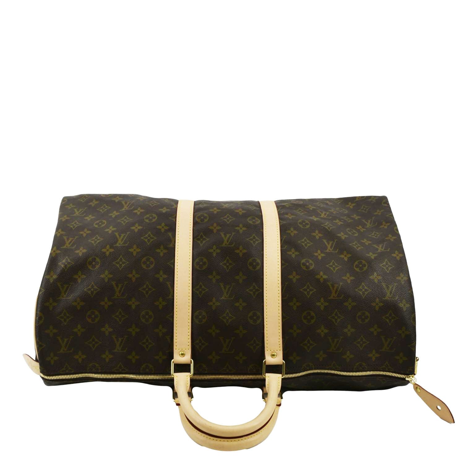 LOUIS VUITTON Keepall 55 Monogram Canvas Travel Bag Brown