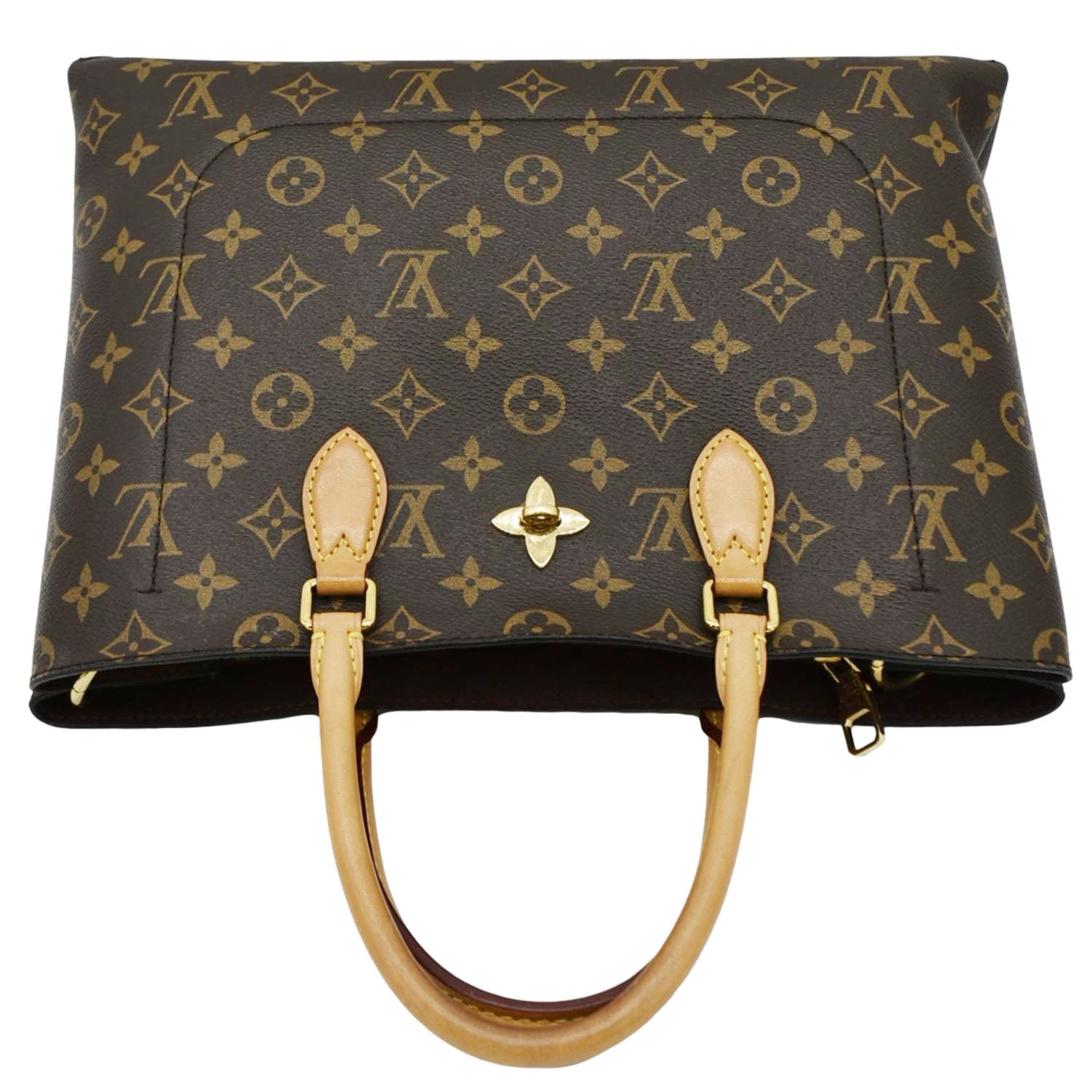LOUIS VUITTON Flower Zipped Monogram Canvas Tote Bag Brown - RTS