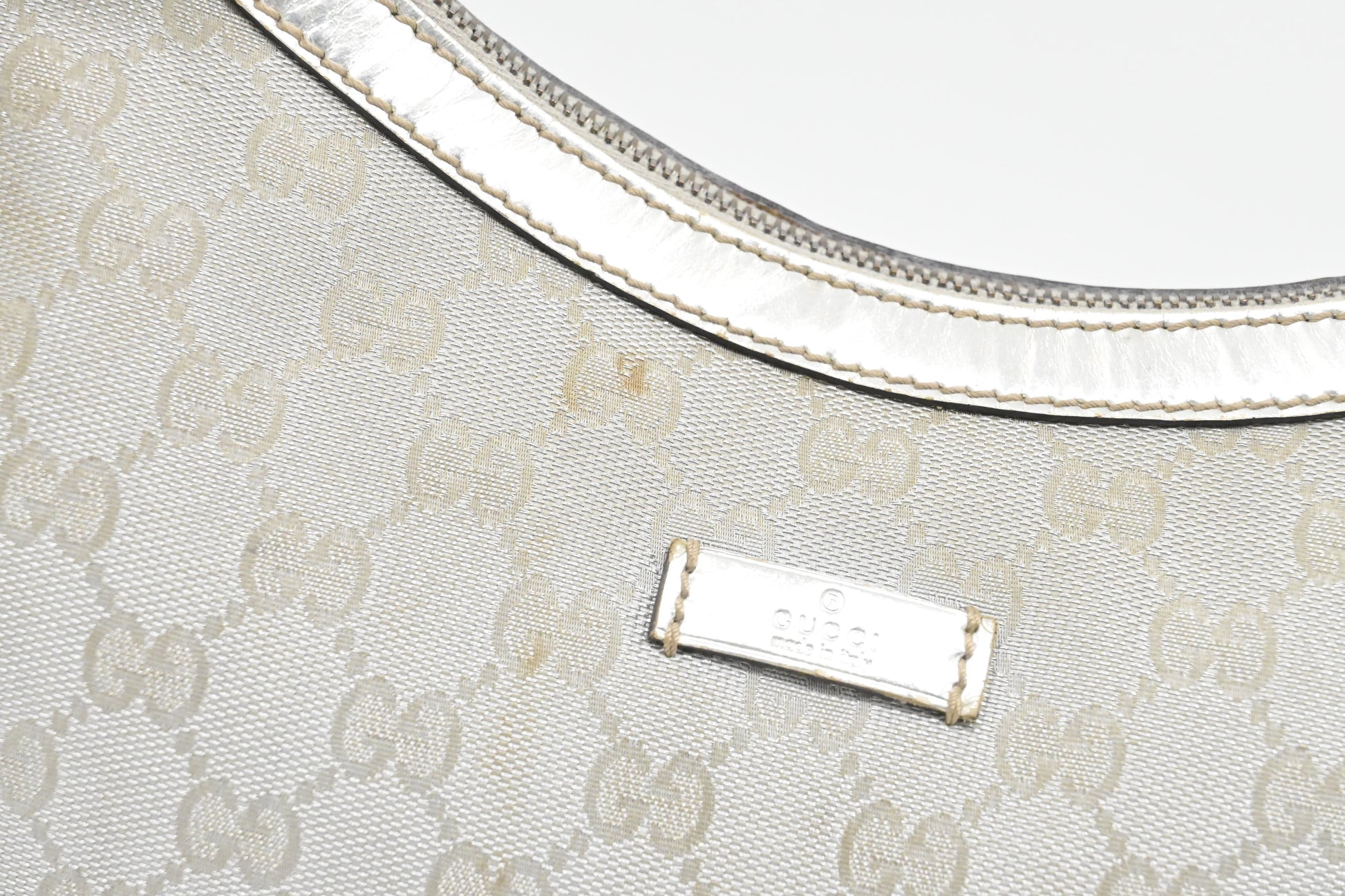 Gucci Crossbody Hobo Bag in Silver GG Canvas