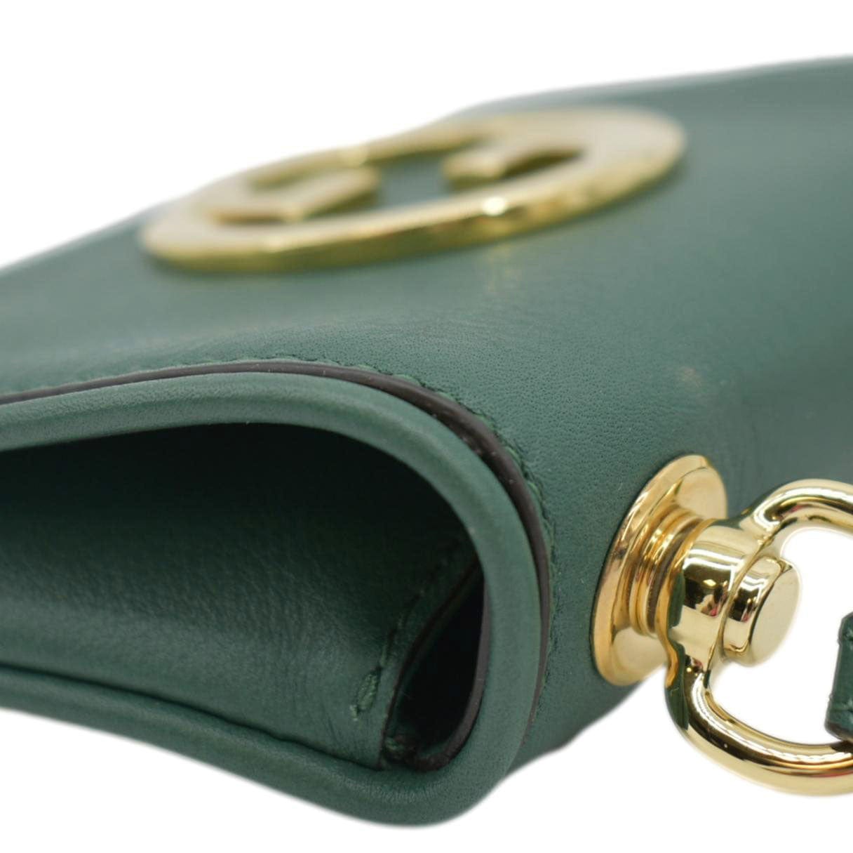 GUCCI Mini Blondie Leather Crossbody Bag Green 698635
