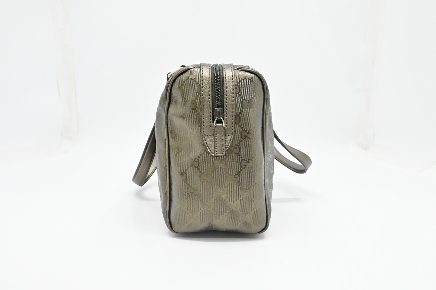 Gucci Boston Bag in Pewter Imprime Canvas