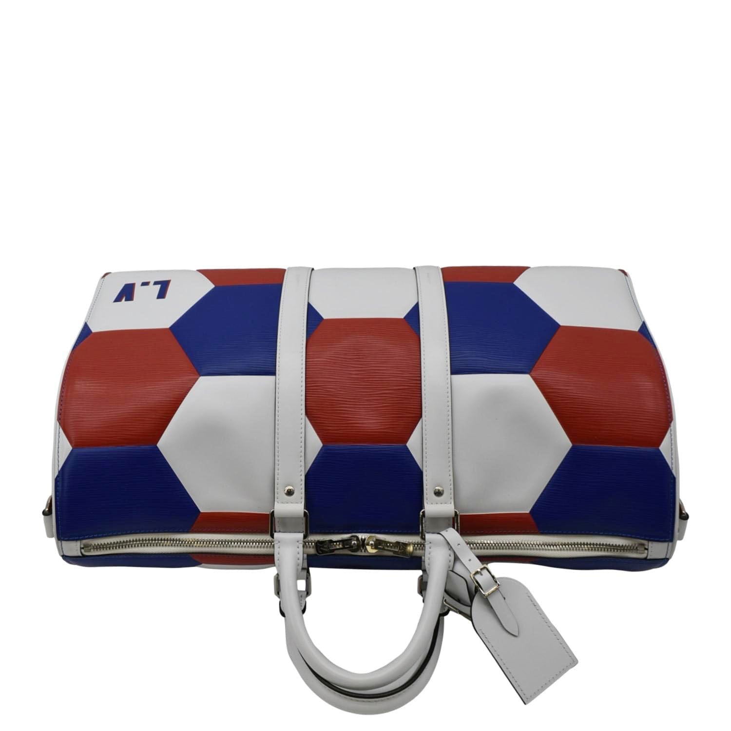 LOUIS VUITTON Keepall 50 FIFA Cup Bandouliere Leather Travel Bag Multicolor