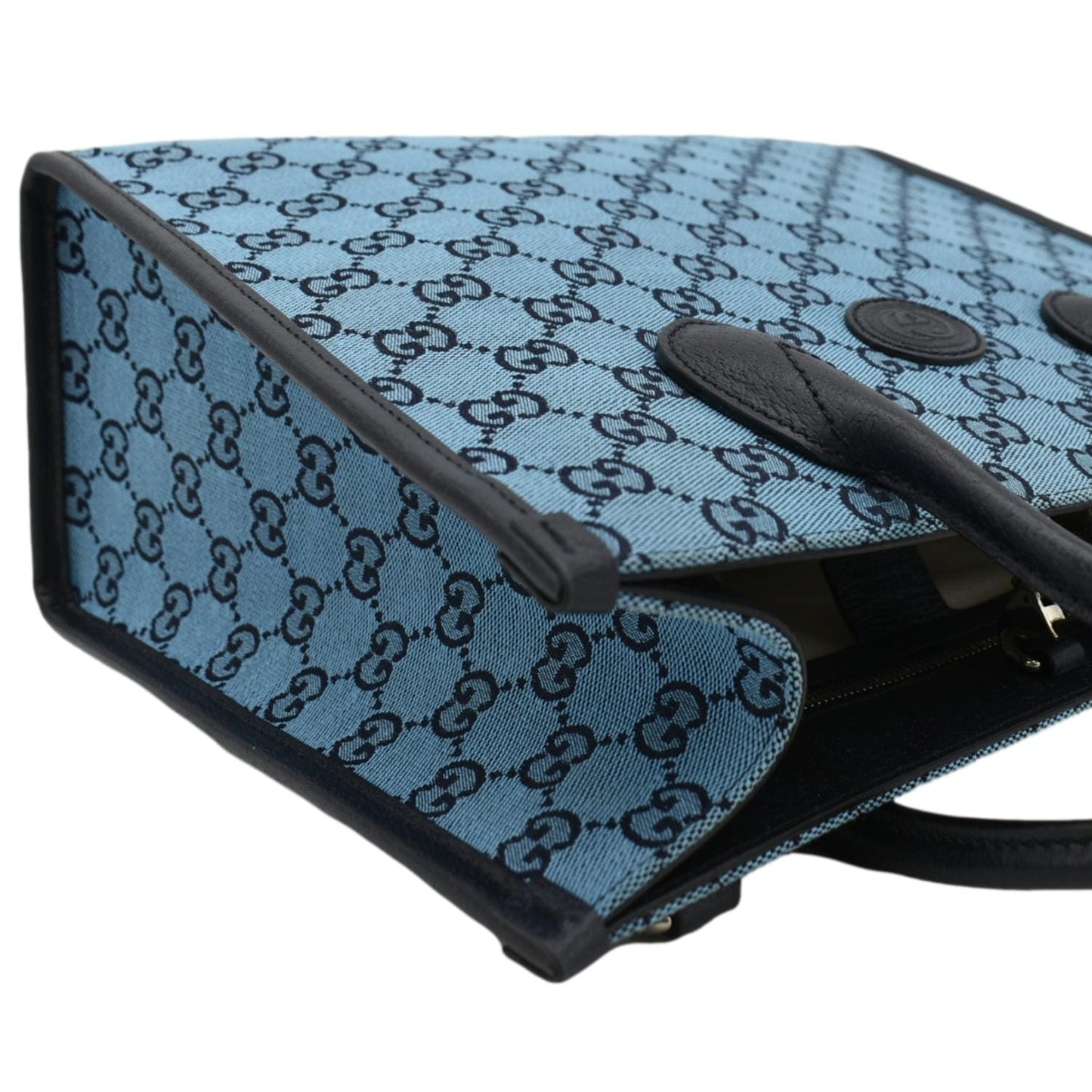 GUCCI Interlocking GG Supreme Canvas Tote Bag Blue 659983