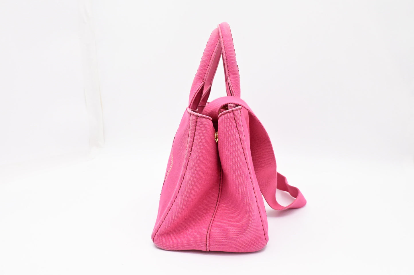 Prada Canapa Tote PM in Pink Canvas